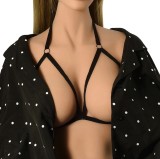 Top Harness Lorra Elastic si Reglabil, Aspect Mat, Negru, XS-L, Guilty Toys