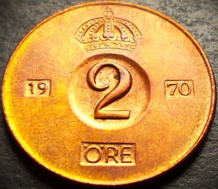 Moneda 2 ORE - SUEDIA, anul 1970 * cod 4282 A