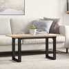 VidaXL Masă de cafea, cadru O, 90x40x45,5 cm, lemn masiv pin și Oţel