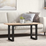 VidaXL Masă de cafea, cadru O, 90x40x45,5 cm, lemn masiv pin și Oţel
