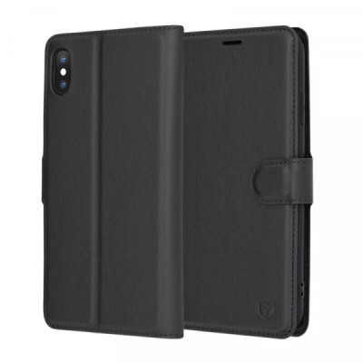 Husa pentru Apple iPhone XS Max, Techsuit, Leather Folio, Neagra foto