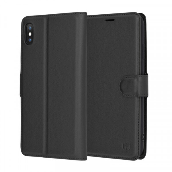 Husa pentru Apple iPhone XS Max, Techsuit, Leather Folio, Neagra