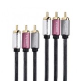 Cablu audio 3 x RCA la 3 x RCA T-T 1.8m, KM0307, Oem