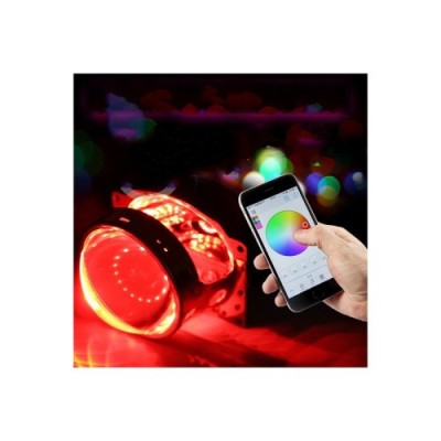 Led devil eyes LED RGB magic color pentru lupe far Control cu aplicatie pe telefon Voltaj 12V Cod: OSR-RGB-02APP Automotive TrustedCars foto