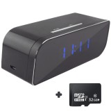 Mini camera Spy REVOSE&trade;, WI-FI, IP, Ascunsa in Ceas Desteptator, Microfon, Infrarosu, 1080P, Activare la Miscare, Card Micro SD 32GB Inclus
