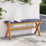 Gossi banca de gradina, albastru inchis, lemn masiv acacia/textil