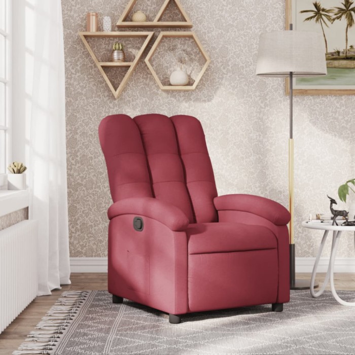 vidaXL Fotoliu rabatabil, roșu vin, material textil 371730