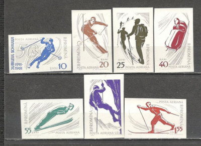 Romania.1961 Posta aeriana-Sporturi de iarna nedantelate YR.258 foto