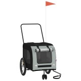 Cumpara ieftin Remorca bicicleta animale companie gri/negru textil oxford/fier