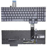 Tastatura Laptop, Lenovo, Legion Pro 5 16ARX8 Type 82WM, iluminata, RGB, gri, layout US