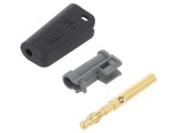 Mufă Banană 4mm 19A Neagră Aurită