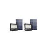 Set 2x Proiector Solar 200w IP 66 cu panou solar