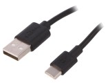 Cablu USB 2.0 USB-A la USB-C 0,5m Negru