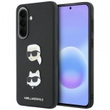 Husa pentru Samsung Galaxy A57 5G, Karl Lagerfeld, Grained Karl &amp; Choupette's Heads Pins and Logo, Neagra