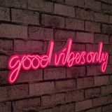 Cumpara ieftin Accesoriu decorativ de perete LED Good Vibes Only Roz 76x19x2 cm