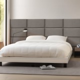 Set 3 panouri tapitate de perete Carpino, catifea, 60x30 cm, gri &icirc;nchis