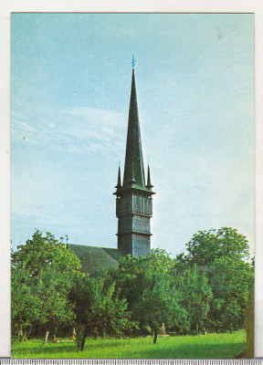 bnk cp Biserica de lemn din Surdesti - Vedere - uzata - marca fixa foto