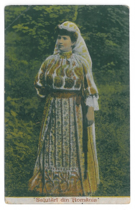 4481 - ETHNIC woman, Romania - old postcard - unused