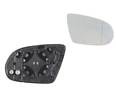 Geam oglinda exterioara cu suport fixare Audi A8 (D4/4f), 12.2009-09.2017, partea Dreapta, incalzita; geam convex; cromat foto