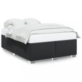 VidaXL Cadru de pat, negru, 140x190 cm, piele ecologică