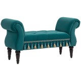 HOMCOM Bancă de șezut, bancă de pat, design vintage, p&acirc;nă la 150 kg, 117x40x58 cm, Verde | Aosom Romania
