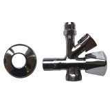 Robinet Colțar Kombi cu Racord, Cromat, 1/2 și 3/4 Zoll