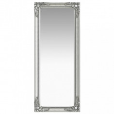 Oglinda de perete in stil baroc, argintiu, 50 x 120 cm foto