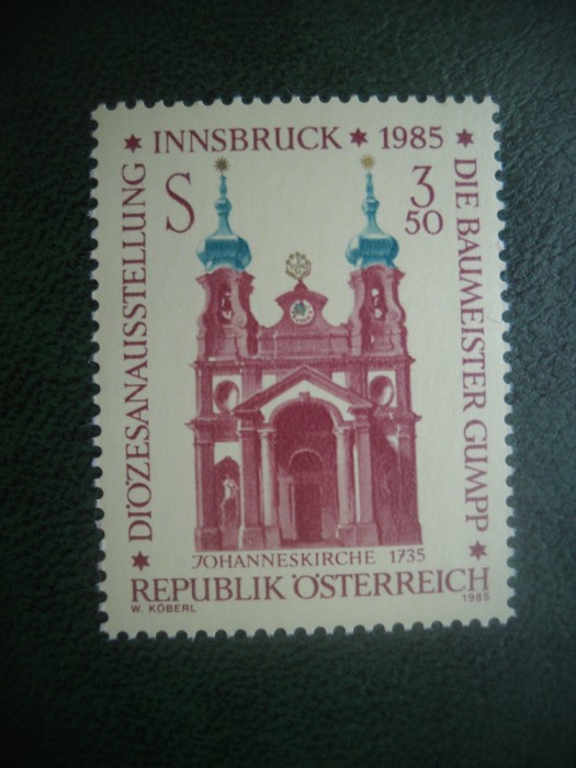 HOPCT TIMBRE MNH 713 BISERICA SF IOAN INNSBRUCK 1985 -1 VAL AUSTRIA