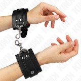 KINK - LOCKABLE DUNGEON WRIST RESTRAINTS BLACK ADJUSTABLE 21-28 CM X 5.5 CM, KINK WRIST RESTRAINT