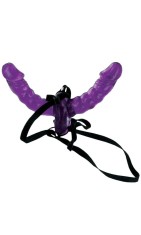 Fetish Fantasy Series Double Delight - Strap-on cu Dildo Dublu, 30x3.5 cm