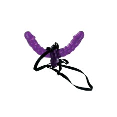 Fetish Fantasy Series Double Delight - Strap-on cu Dildo Dublu, 30x3.5 cm