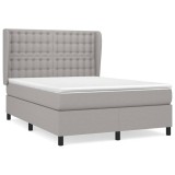 Cumpara ieftin Pat continental, gri deschis, 140x200 cm, material textil