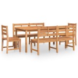 Set de sufragerie de gradina, lemn masiv de tec, 5 piese