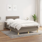 Cumpara ieftin Pat box spring cu saltea, gri taupe, 120x200 cm, textil