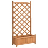 Cumpara ieftin Jardiniera cu spalier, maro, 75 x 35 x 150 cm, lemn masiv de brad