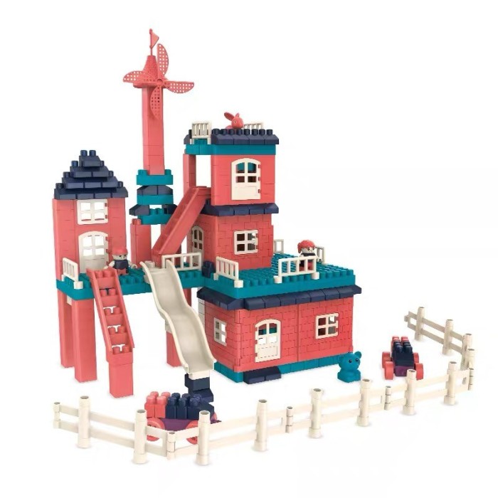 Set constuctii, flippy, casa si curte, 251 piese, multicolor