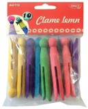 Set 10 Cleme Lemn Colorate Daco Art, 10cm, Multicolor - Prindere Haine, Decoratiuni, Birou, Scoala
