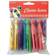 Set 10 cleme colorate din lemn Daco