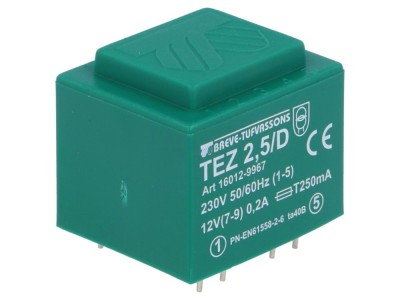 Transformator &amp;icirc;ncapsulat 2,5VA 230V 12V PCB foto