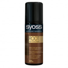 Spray SYOSS Vopsirea Temporara a Radacinilor, Saten, 120 ml, Syoss Root Retoucher Brown, Spray Colorant pentru Radacinile Parului, Vopsire Radacini Pa