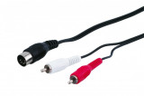 Cablu audio 1,5 m 2 x RCA tata &gt; 5 pin DIN tata, Goobay