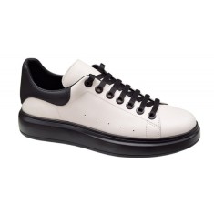 Pantofi barbati din piele naturala Alb cu Negru LS7KNA