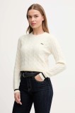Lacoste pulover din amestec de l&acirc;nă culoarea bej, AF4159