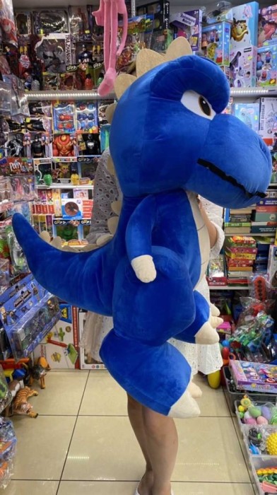 Dinozaur albastru mare de plus T-Rex