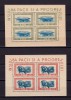 ✅RO 1946 LP 198 a &quot; Tineretul Progresist &quot; , P.A. in bloc de 4 , MNH , pata minora ( guma? ) la colt, Stampilat
