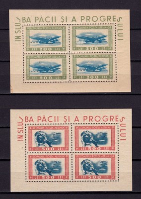 ✅RO 1946 LP 198 a &amp;quot; Tineretul Progresist &amp;quot; , P.A. in bloc de 4 , MNH , pata minora ( guma? ) la colt foto