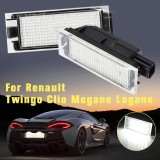 Set 2 Lampi LED Numar Canbus Alb 6000K Renault Clio Megane Laguna Twingo Vel Satis Master II
