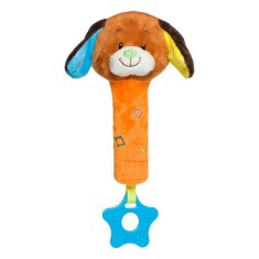 Jucărie Zornăitoare Plus, Model Cățel, Multicolor, 18 cm, Dentitie Verde