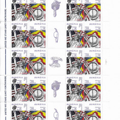 Romania 2002 - Uniti vom invinge, in coala de 10 serii+5viniete, MNH, LP 1581b