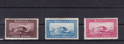 ROMANIA 1928 LP 80 a C. RAIU FILIGRAN ORIZONTAL SERIE CU SARNIERA foto